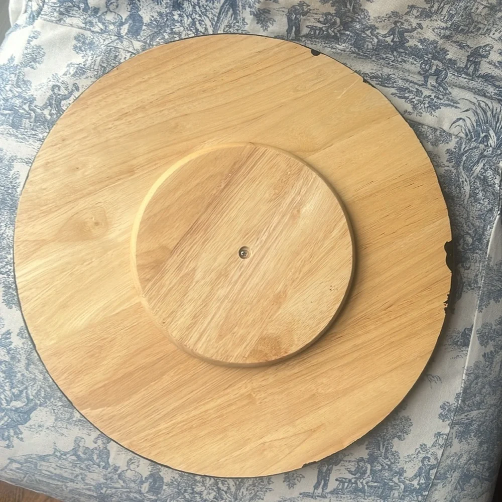 ROTATING TRAY WOOD HAND PAINTED MARTINI MOTIF  14” ROUND LAZY SUSAN